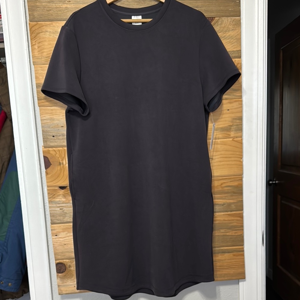 Member's‎ Mark Women's T-Shirt Casual Crew Neck Dress Charcoal Gray XL